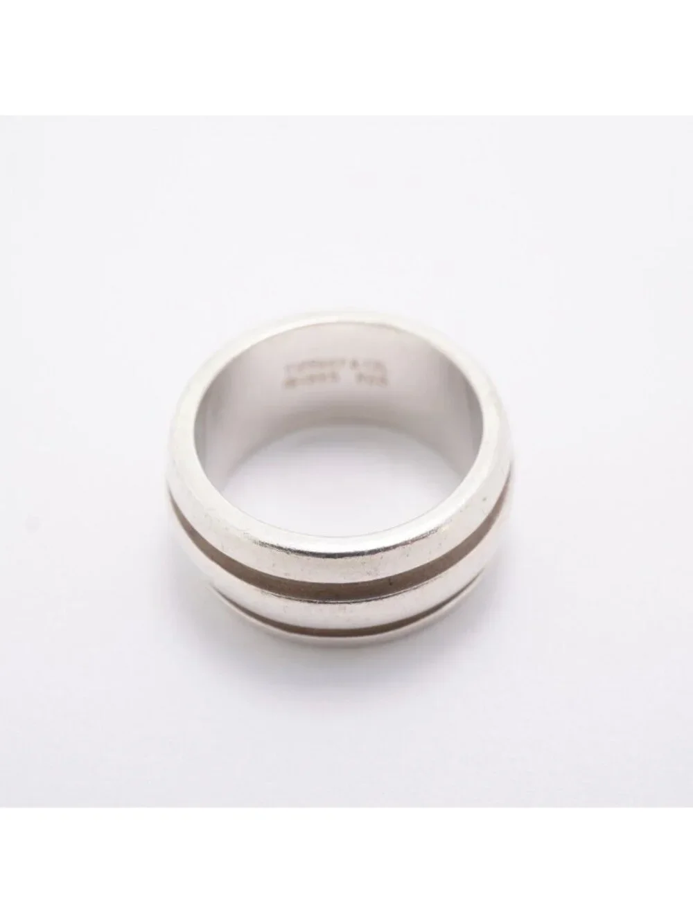 Tiffany & Co Ring Group Double Line 925 Sterling Silver